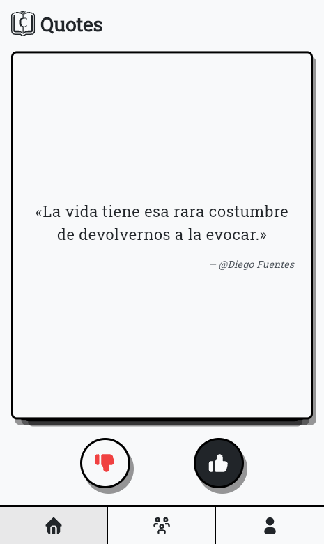 Votación swipe de citas